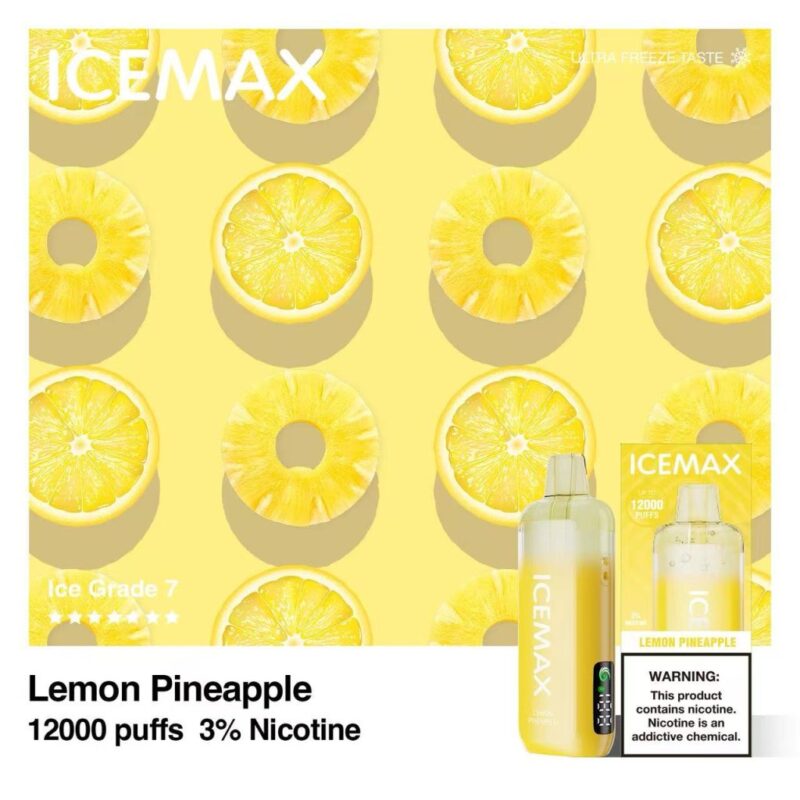 Experience the Icemax 12K Vape with 3% nic for smoother hits, rich flavor, and 12000 puffs of pure satisfaction in a sleek rechargeable