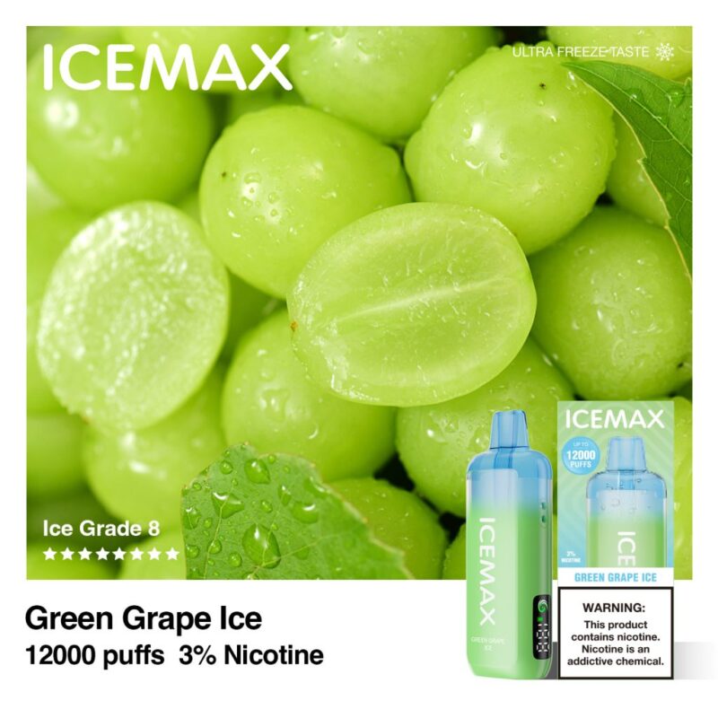 Icemax Ultra Freeze одноразовая электронная сигарета на 12000 затяжек | мощный ледяной эффект | ЖК-дисплей | 100% оригинал | полная линейка вкусов — изображение 16