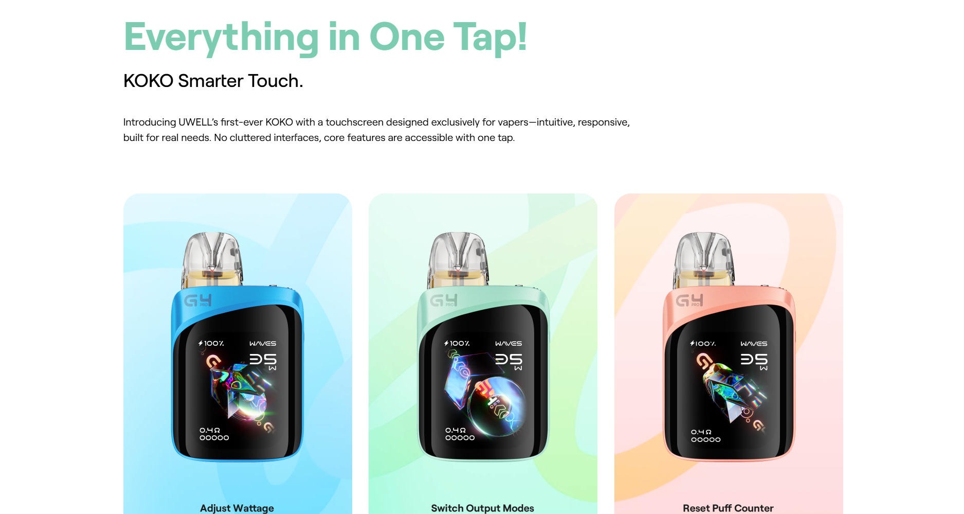 UWELL G4 PRO KOKO открытая заправляемая электронная сигарета 7