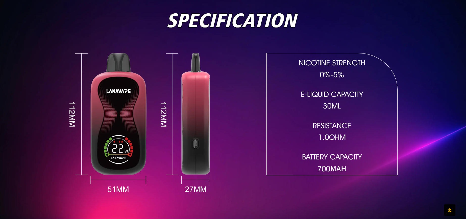 LANAVAPE SPARK 30000 口 50毫克 高浓度版本 一次性电子烟 13
