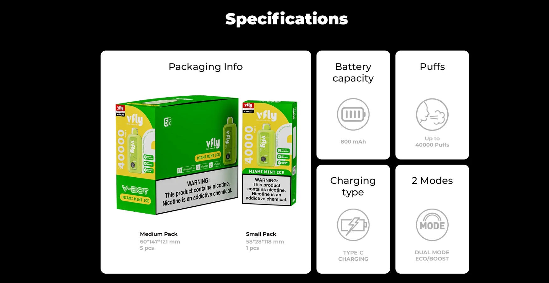 VFLY V-BOT 40000 puffs 20 mg high concentration version disposable e-cigarette 11