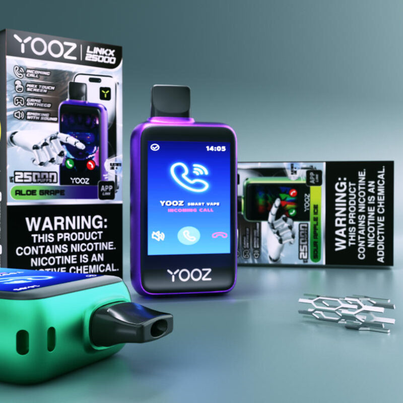 YOOZ LINKX — одноразовая электронная сигарета на 25 000 затяжек, сенсорный экран, Bluetooth и игры
