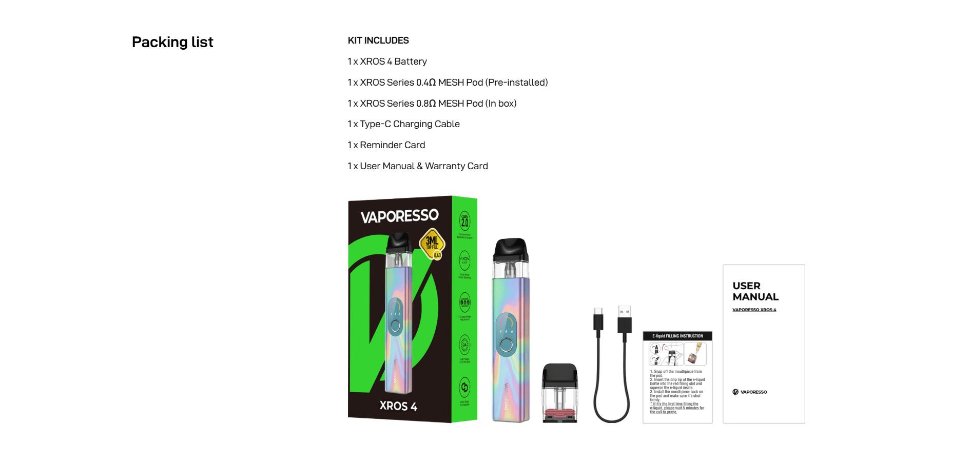 VAPORESSO XROS 4 Open-System Vape 12