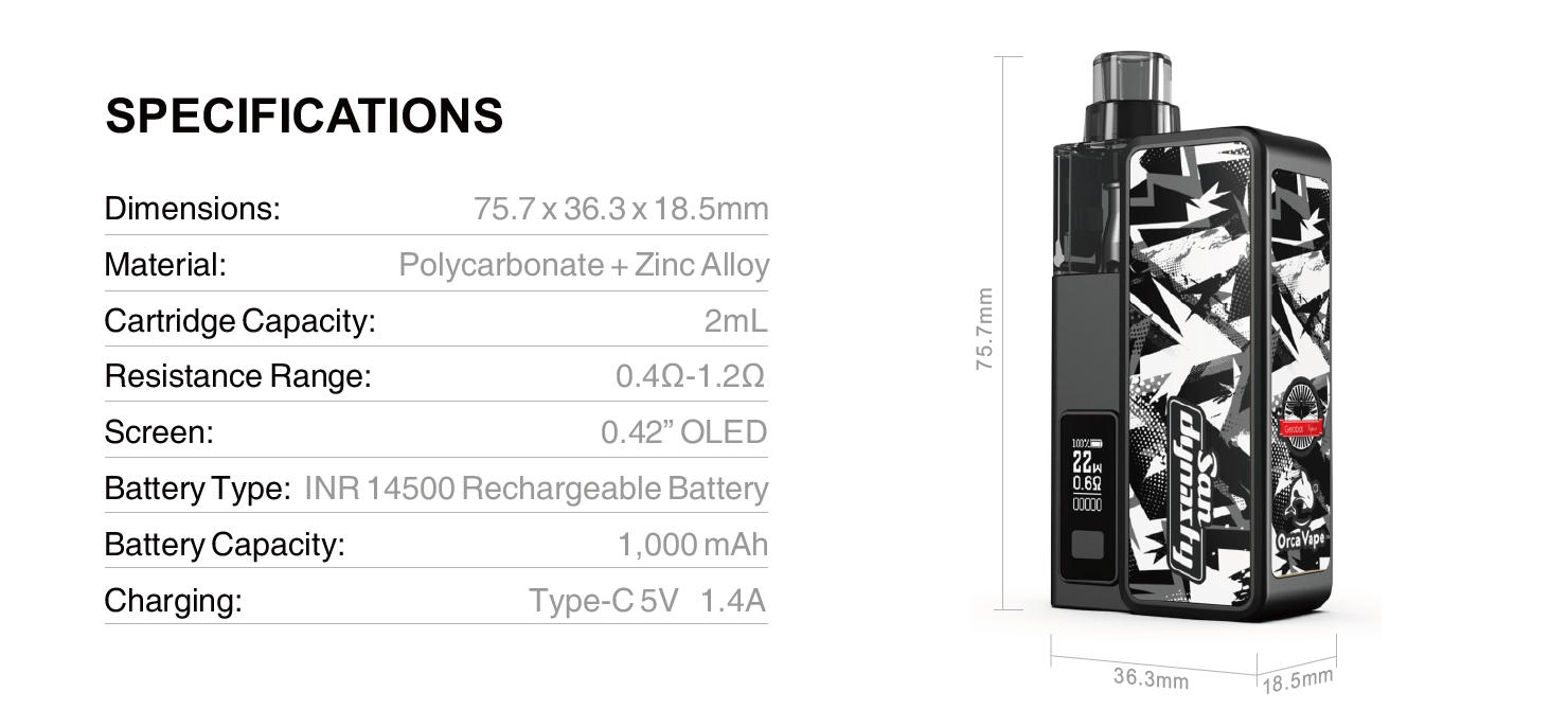 ORCA VAPE San Dynasty Refillable Vape 2